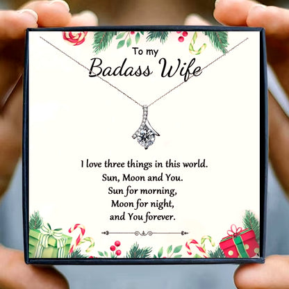 Gift for Wife Necklace Husband Fashion Crystal Necklace Femal Soulmate Pendant Necklaces Girl Jewelry Christmas Birthday Gifts