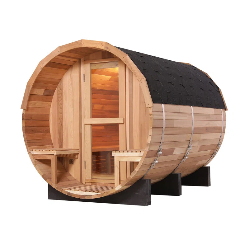 6-Person Patchwork Red Cedar Traditional Steam Sauna