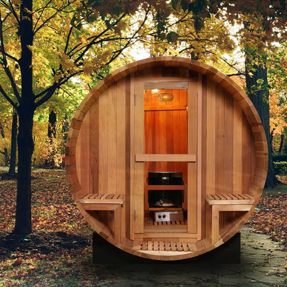 6-Person Patchwork Red Cedar Traditional Steam Sauna